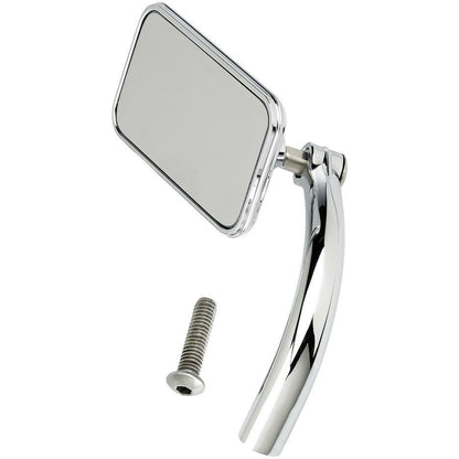 Biltwell Utility Mirror Rectangle Perch Mount - Chrome