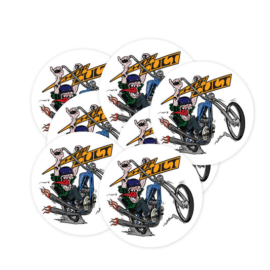 ChopCult - Motorcycle Logo - Round Sticker - 2 Pack