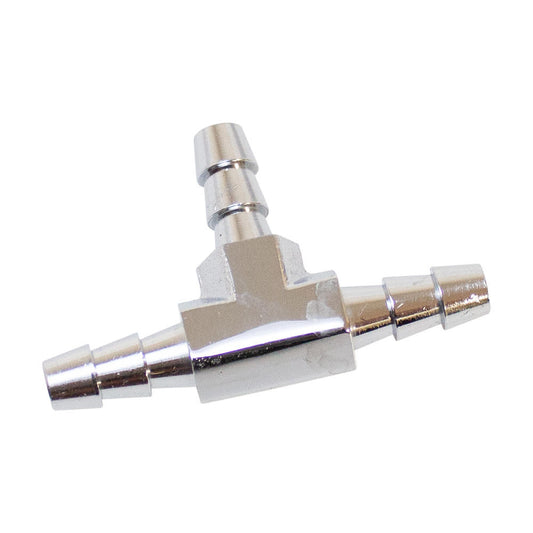 1/4" Hose Barb Tee Fitting - Chrome