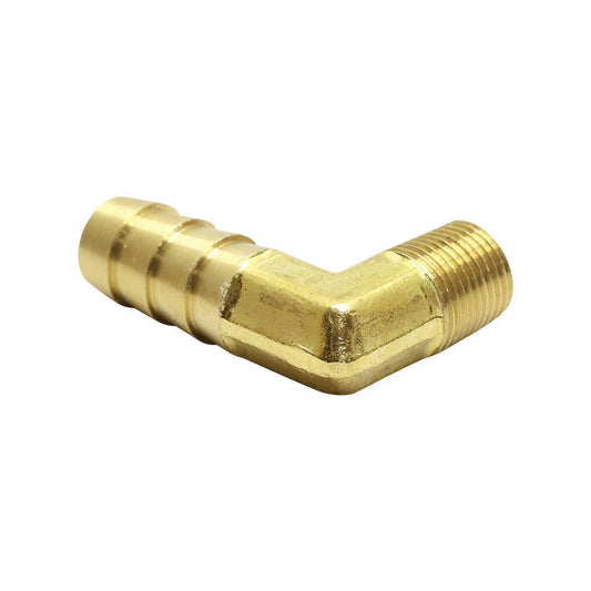 90 Deg  1/8" NPT x 3/8" Hose Barb Fitting - Brass