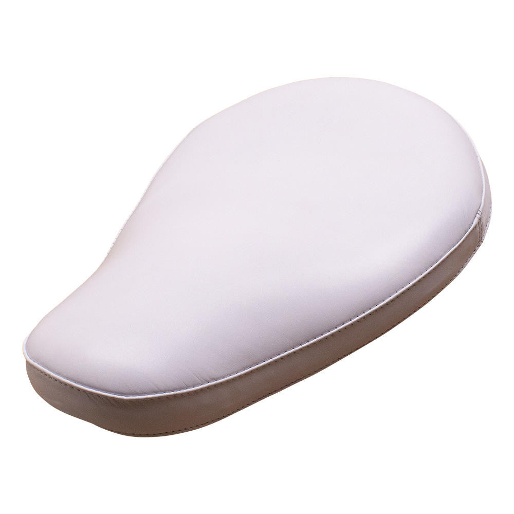 Bates Style Solo Seat - White Leather - Smooth