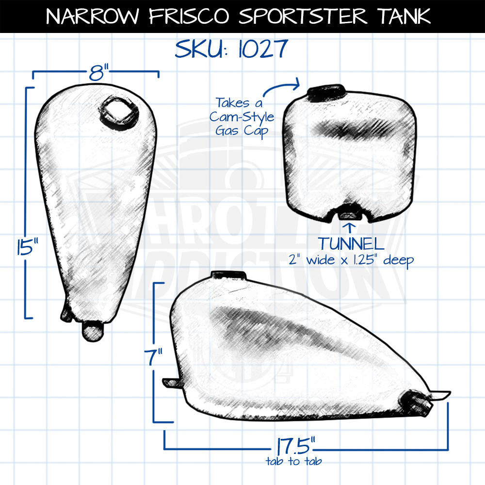Narrow Frisco Sportster Gas Tank