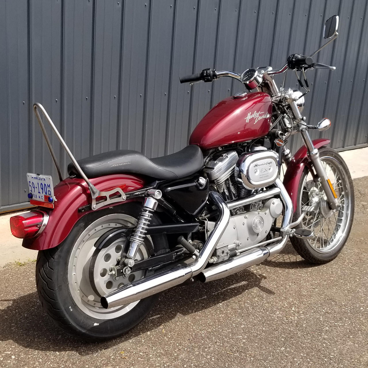 Sportster Bolt On Sissy Bar For Chopped Struts 19942003 12" ChopCult