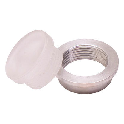 Weld In Aluminum Oil Tank Fill Cap And Bung - Clear Flat Top Cap